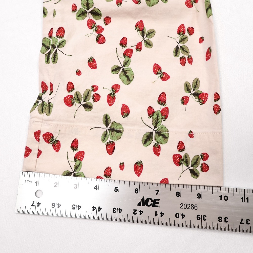 MAEVE ANTHROPOLOGIE Womens 26 Cream Strawberry Print Collete Wide Leg Crop Pants - Picture 8 of 8